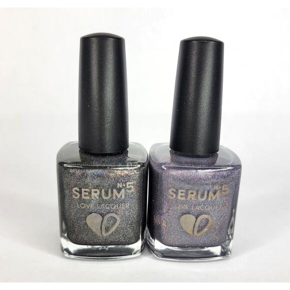 LOT of 2 NEW Serum No 5 Nail Polish "Opposites Attract" & "Endora's Aura" HOLO - Picture 1 of 11